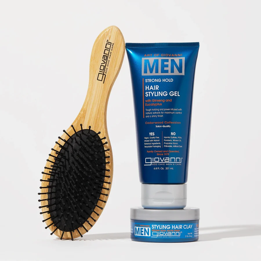 Giovanni MEN Strong Hold Hair Styling Gel – with Ginseng and Eucalyptus, 201ml - Image 4